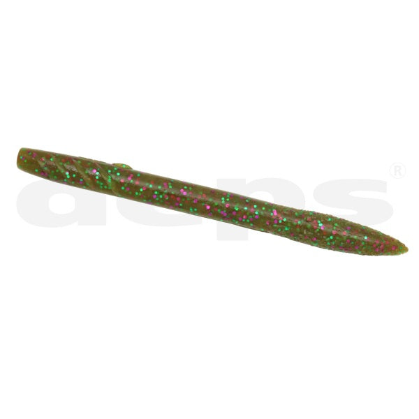 Deps Worm Slender Scat 4inch #115 Green Pumpkin/Purple&Geen