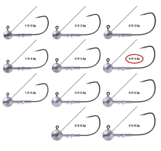 Gamakatsu Jig Head Horizon Head LG+G [Nano alpha coat] #3/0-4.4g