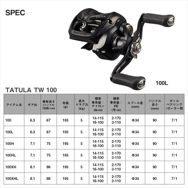 Daiwa 24 Tatula TW 100 (Right Handle)