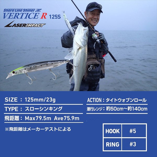 Daiwa Seabass Lure Shoreline Shiner-Z Vertice R Laser impact 125S LI Pink Sardine