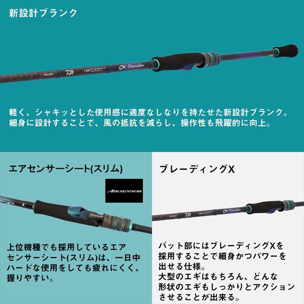 Daiwa Eging Rod Emeraldas X 83M/J (Spinning 2 piece)