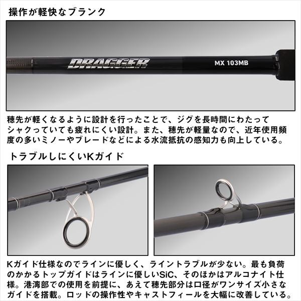 Daiwa Shore Jigging Rod Dragger MX 93ML (Spinning 2 piece)