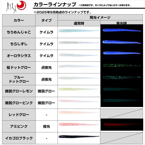 Daiwa Worm Gekkabijin Shirasu Beam 1.5inch Dot UV Red