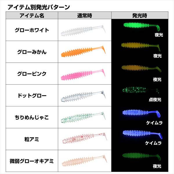 Daiwa Worm Mebaru Hunter Shad 1.5inch Fluorescent Lemon