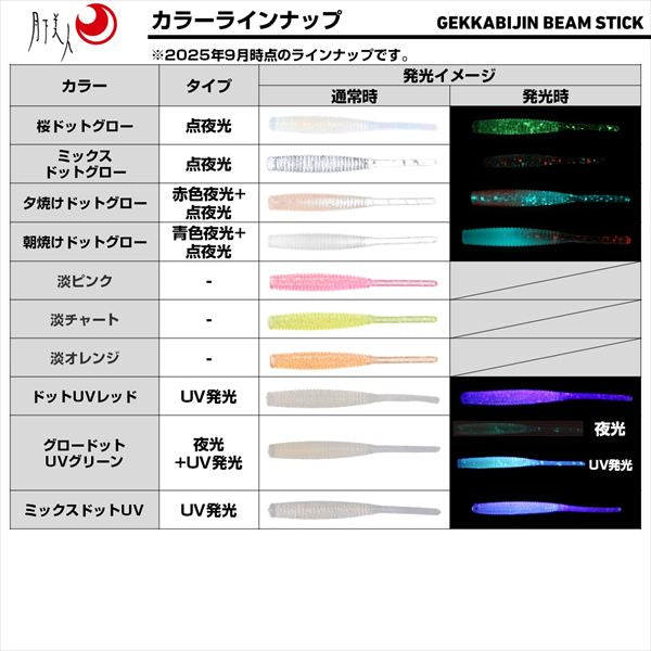 Daiwa Worm Gekkabijin Beam Stick 2.2inch Dot UV Red