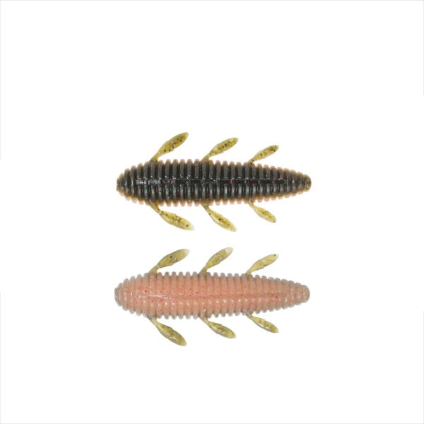 Issei Worm Shizumi Mushi 2.2inch #80 Green Pumpkin/Salmon