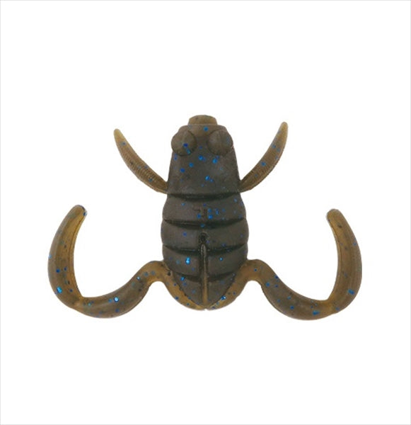 Bottomup Worm Scooper Frog Baby Dark Cinnamon Blue Flake